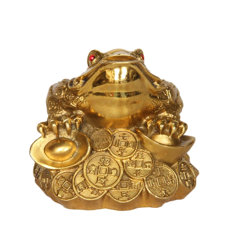 

Золотые лягушки LAOJUNLU из чистой меди на удачу Zhaocai, украшения Yuanbao, король сокровищ из золота, поделки жабы, тип A