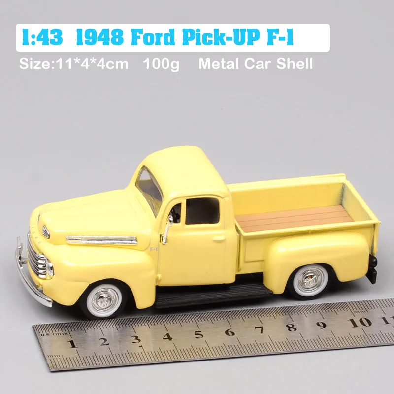 1:43 Масштаб Мини Классический ретро 1948 Ford Пикап F-1 F1 пикапы грузовики литья под давлением и транспортные средства Миниатюрные модели автомобилей детские игрушки подарки для мальчиков - Цвет: 1948 Ford Pick UP F1