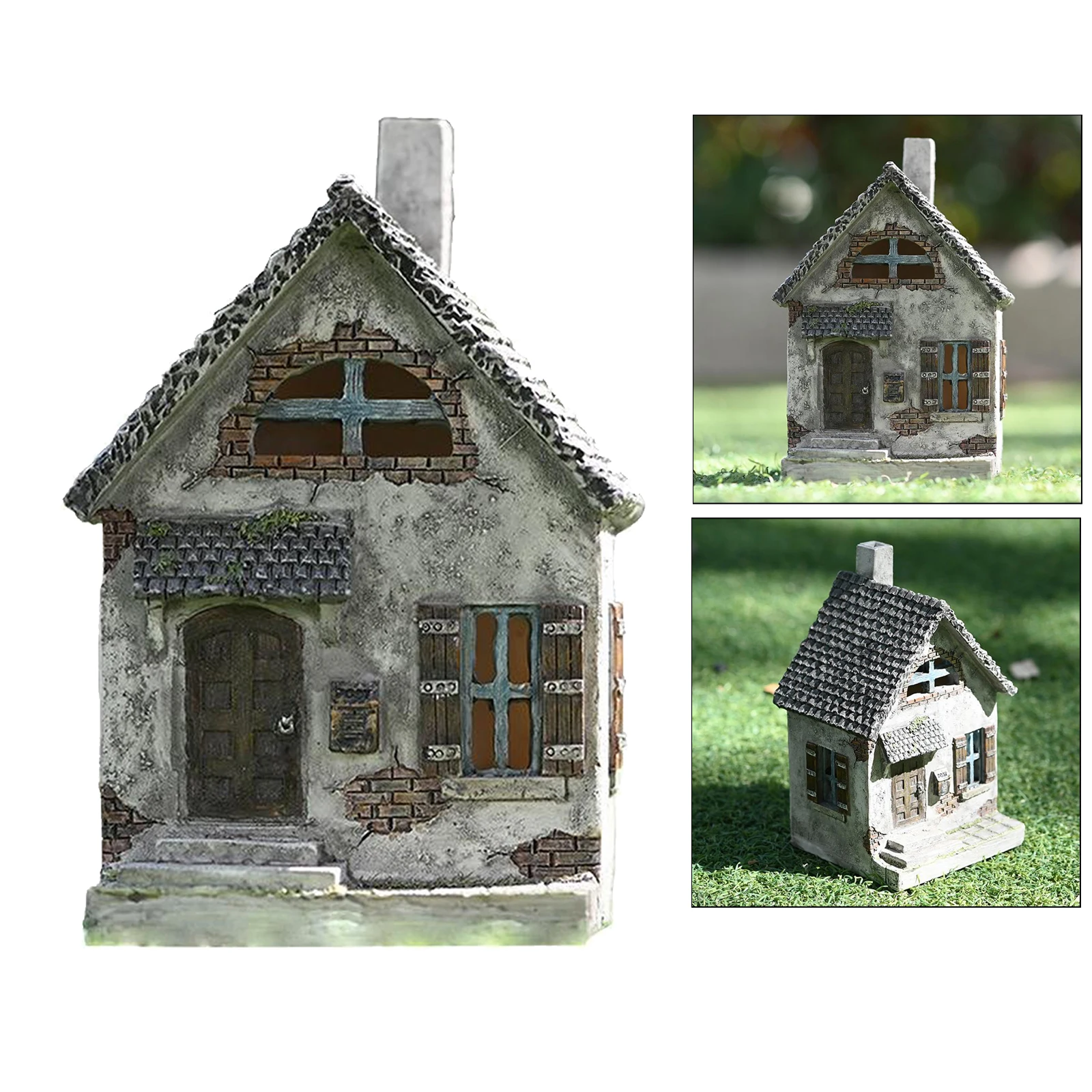

Resin Desktop Micro Landscape Cabin Village Holiday Decoration Ornament