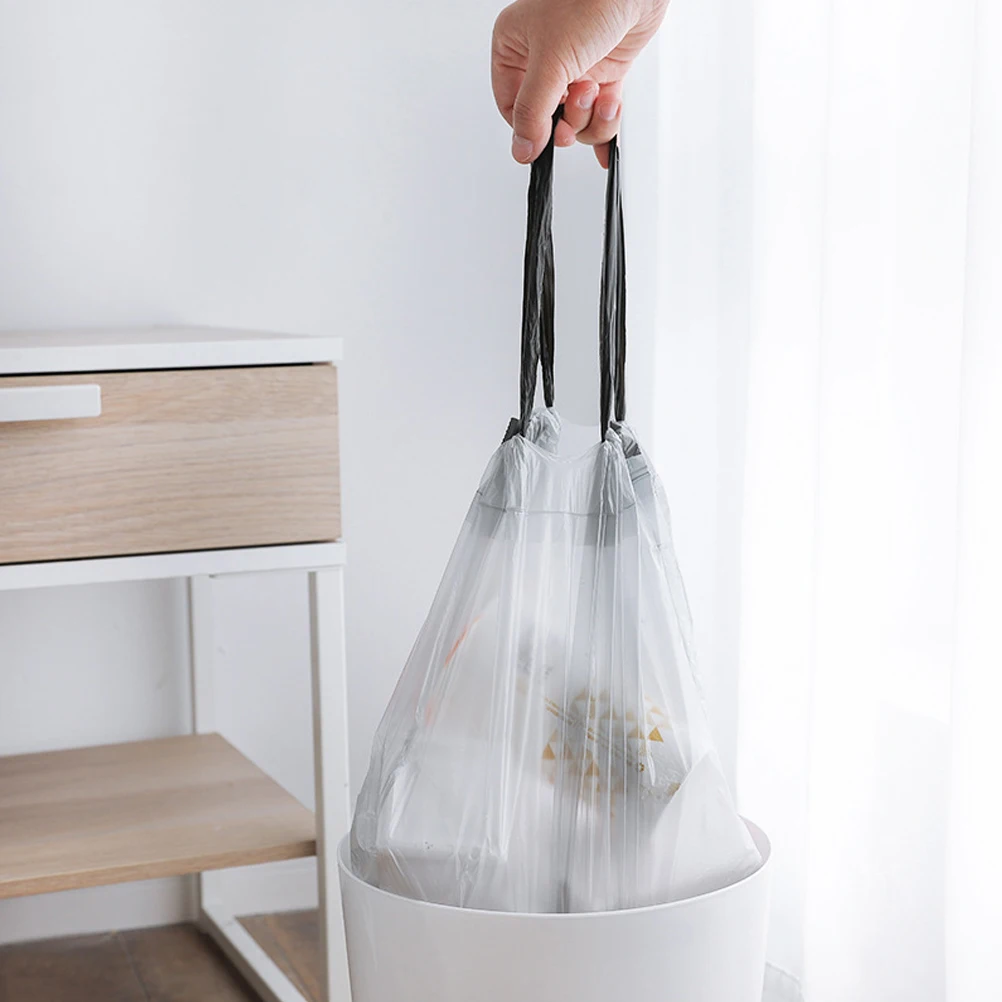 1 рулон Drawstring мешок для мусора жилет Тип кухня утолщение автоматическое закрытие