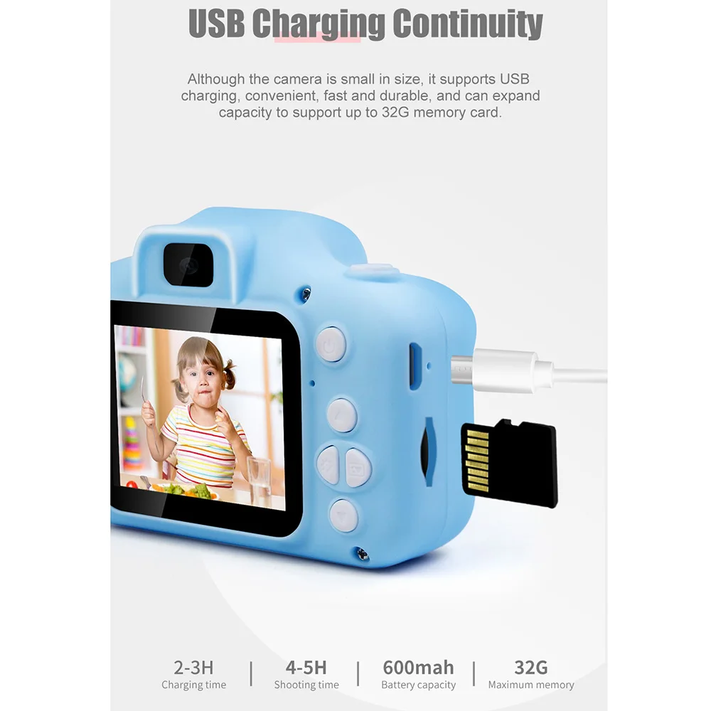 2 0 дюймовый экран мини цифровая детская камера 12 Мп фото с 2000 Вт HD игрушки из