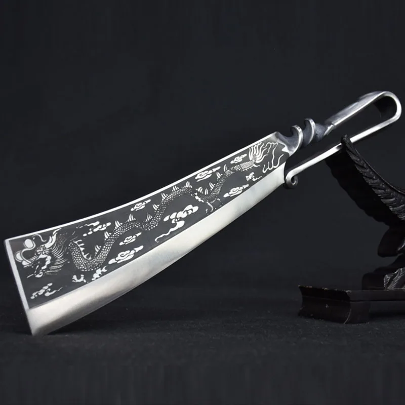 

9.3 Inch Chopping Knife Dragon Veins Machete Hunting Wood Chopper Forge Steel Kitchen Knife Bone Meat And Poultry Tools