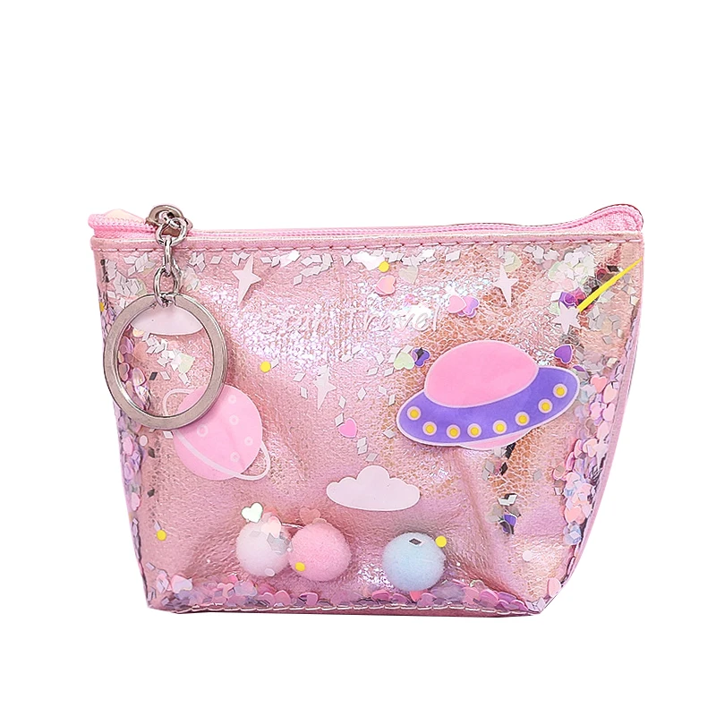 Женская косметичка с блестками модный переносной чехол на молнии песочным