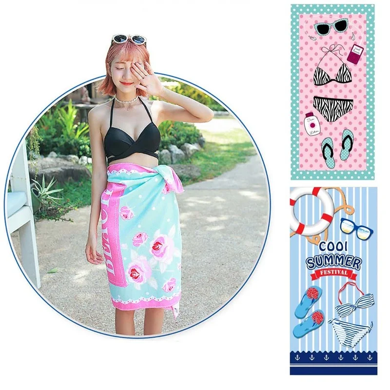 

Быстросохнущее пляжное полотенце Ketong из микрофибры, Волшебная мягкая хлопковая бархатная Экологически чистая ткань для кемпинга, пешего т...