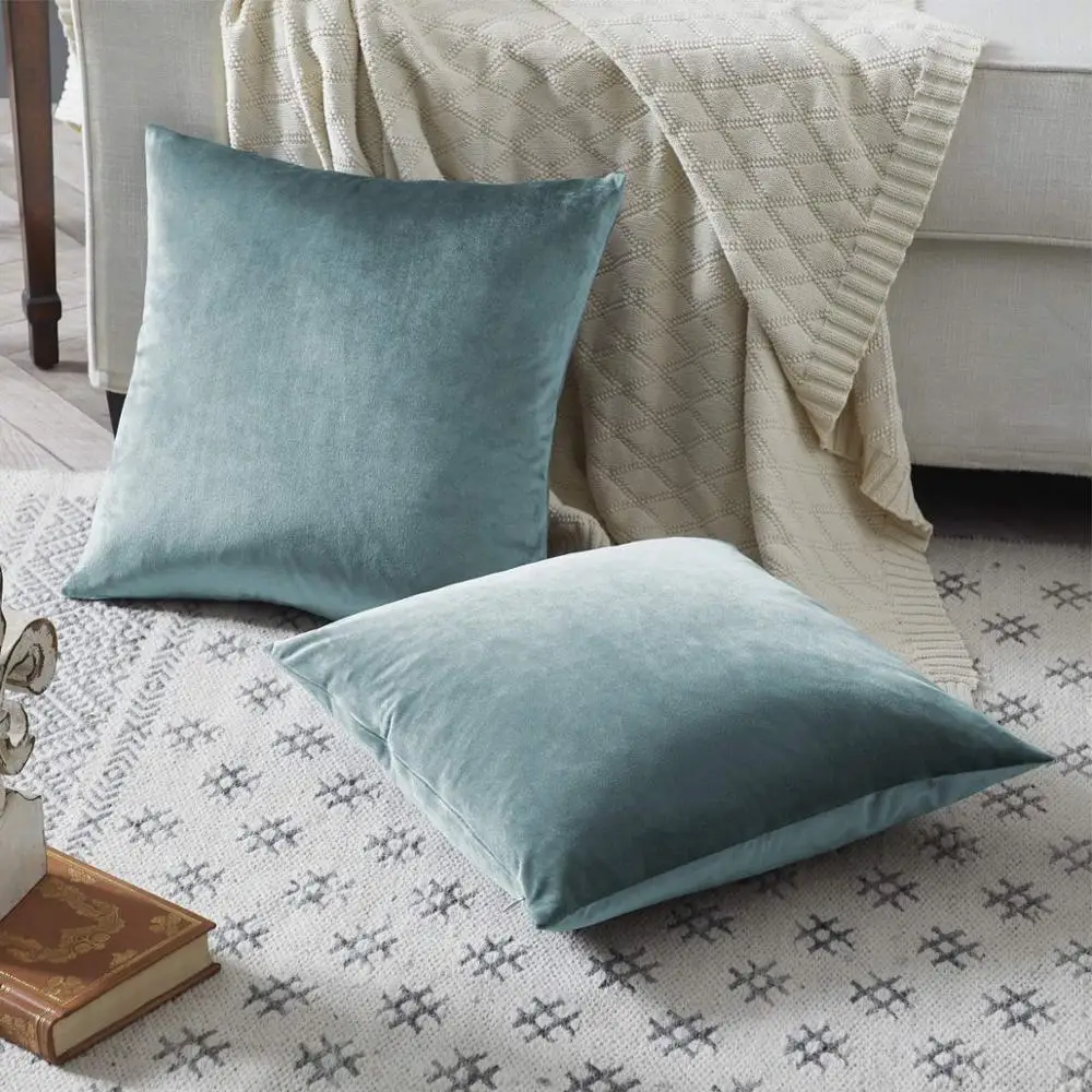 Синие декоративные подушки чехлы 45х45 для дивана кровати современная роскошная