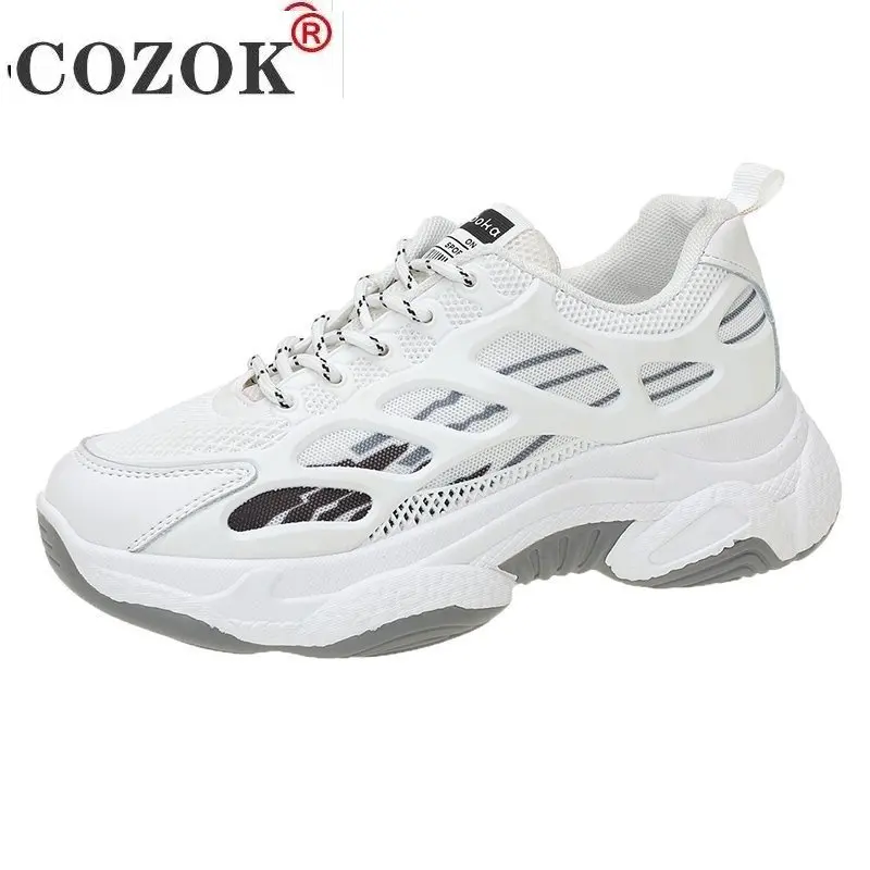 

2021 Fashion Women's Shoes Comfortable Breathable Casual Shoes Mesh Platform Shoes Spring Women's Lace-up Non-slip Sneakers