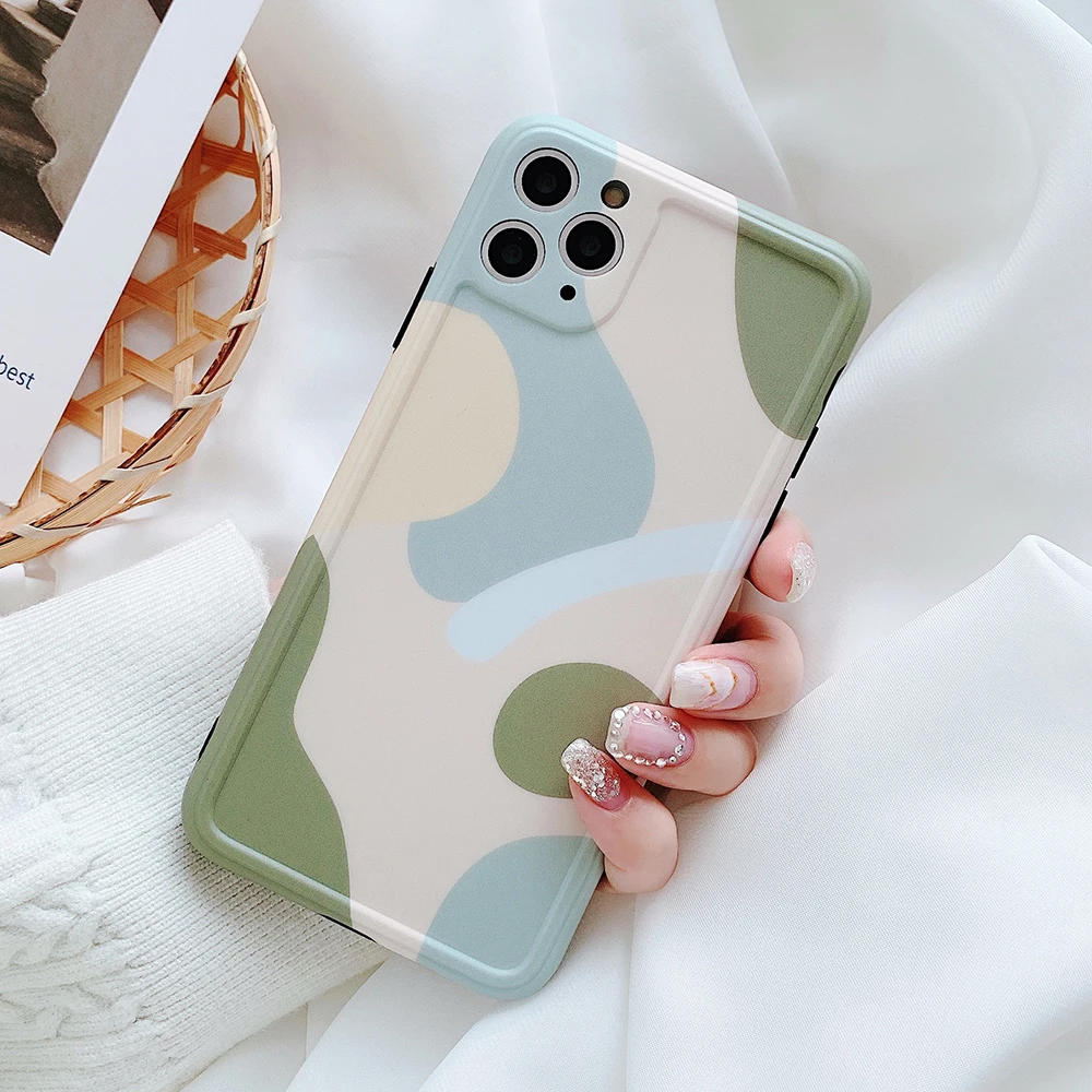 Защитный художественный цветной чехол LOVECOM для камеры iPhone 11 Pro Max XR XS 7 8 Plus X мягкий