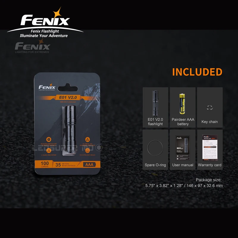 Фонарик для ключей Fenix E01 V2.0 с питанием от AAA|flashlight camera|china winchchina module |