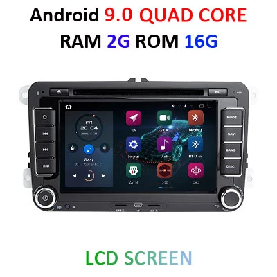 4G DSP ips 2 Din Android 9,0 автомобильный dvd мультимедийный плеер gps радио для VW/Volkswagen/GOLF 5 6/Polo/Passat/CC/B6/B7/Skoda/SEAT/Leon - Цвет: 2G 16G LCD