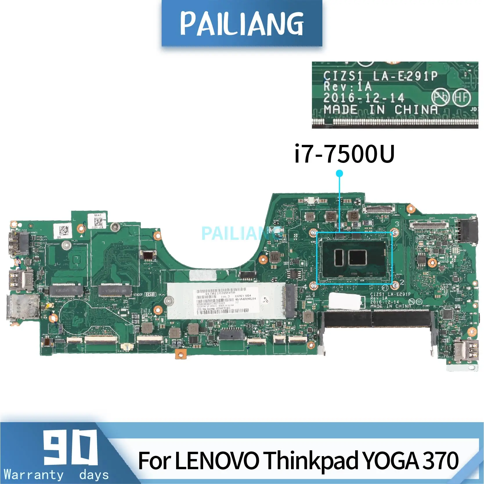Материнская плата PAILIANG для ноутбука LENOVO Thinkpad YOGA 370 Core SR2ZV|Материнские платы