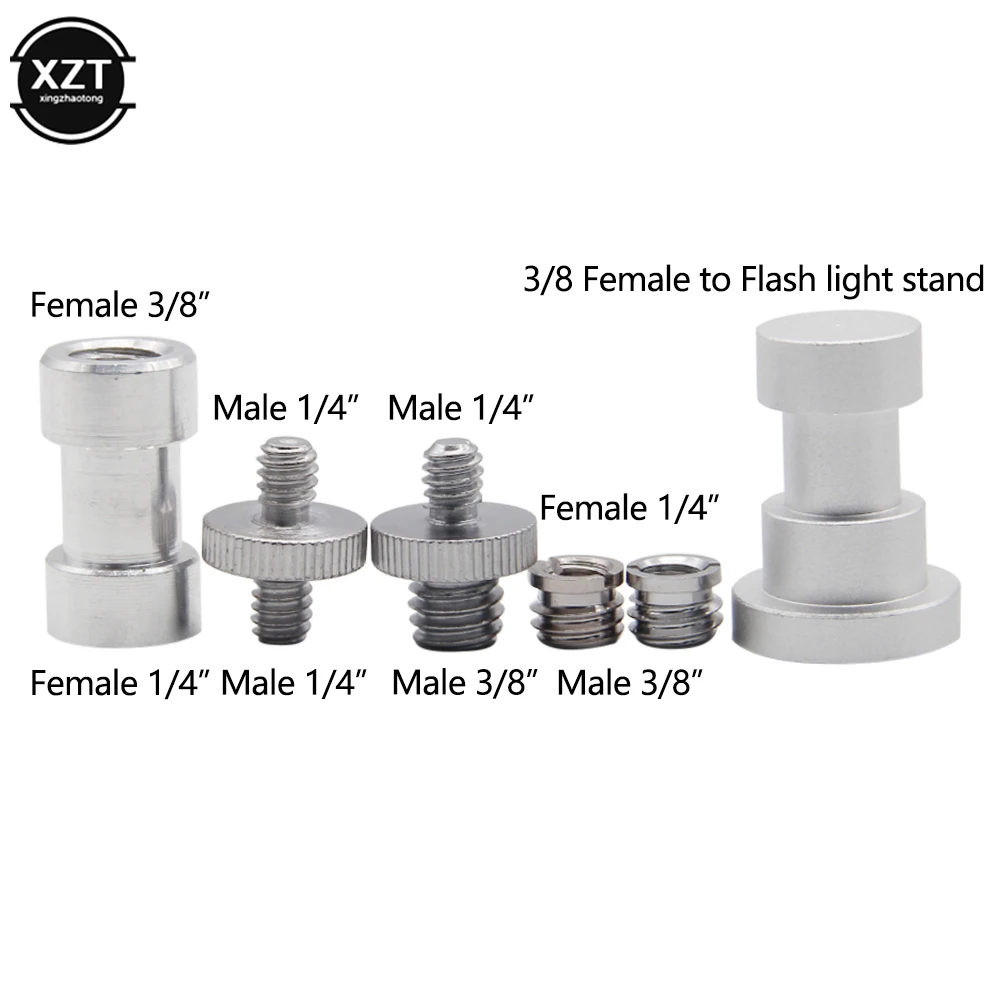 

6pcs Tripod Head Monopod for Camera Flash Light Stand Adapter Metal Screw Kit 1/4 3/8 Male Female Photographic Studio Accessory