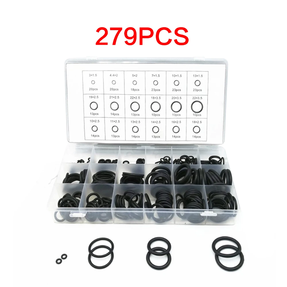 Набор уплотнительных колец из каучука NBR разных размеров 6 типов для