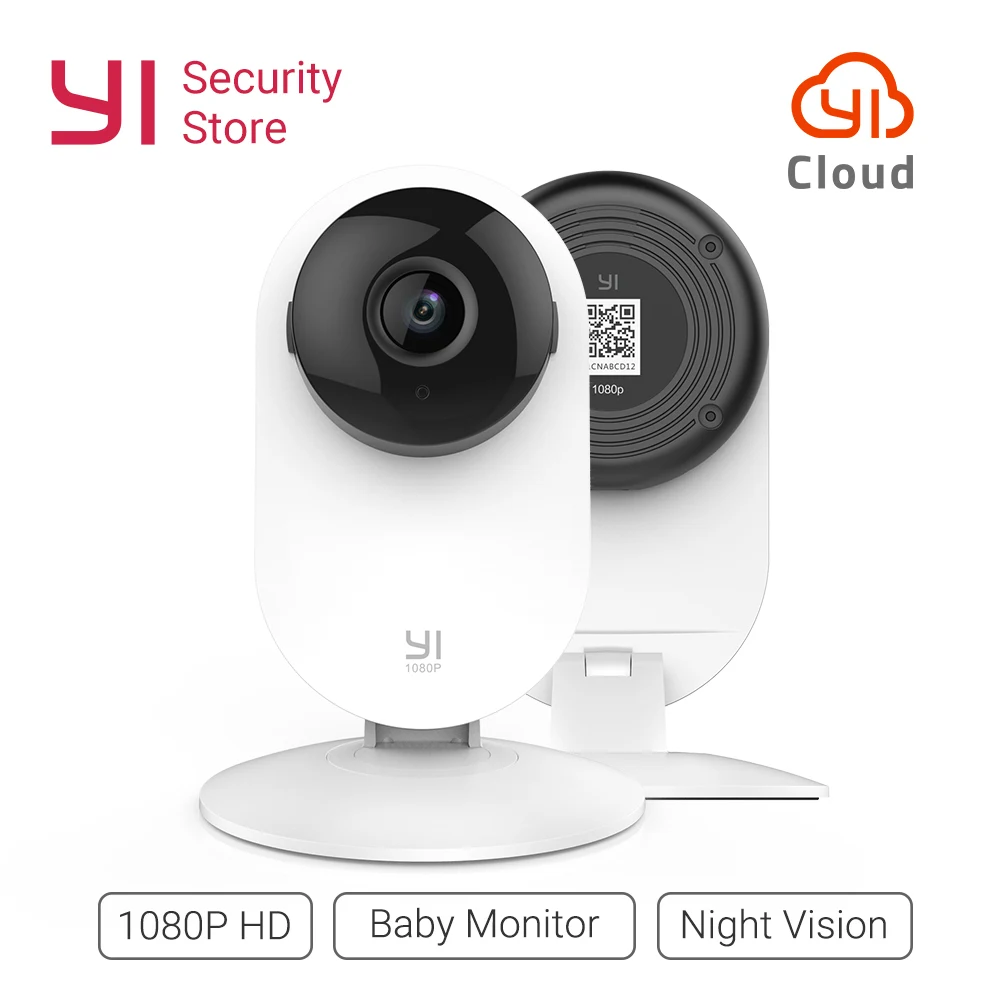 Домашняя камера YI 1080p Home Camera Режим ночной съемки Обнаружение движения Двусторонняя аудиосвязь Облачное хранилище