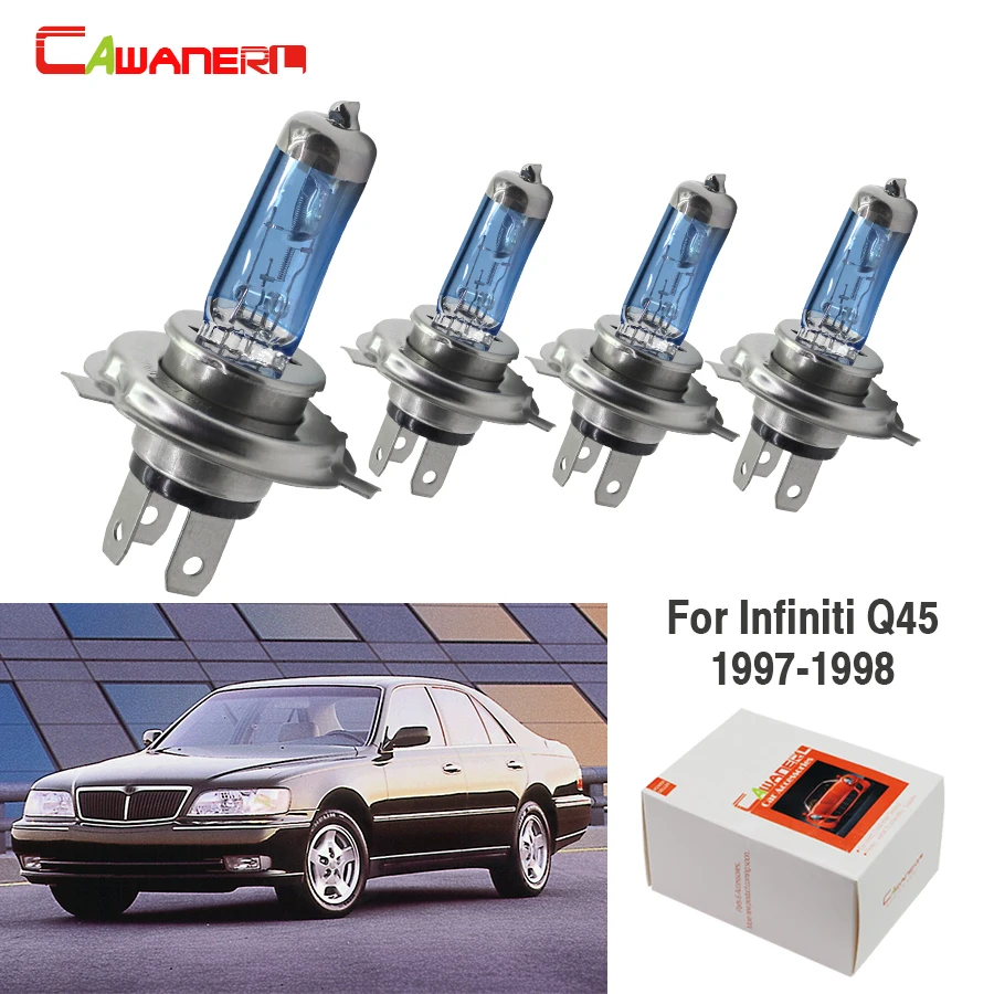 Cawaner для Infiniti Q45 седан 1997 1998 4 шт. H4 галогенная лампа 4300 К с теплым белым светом 12V