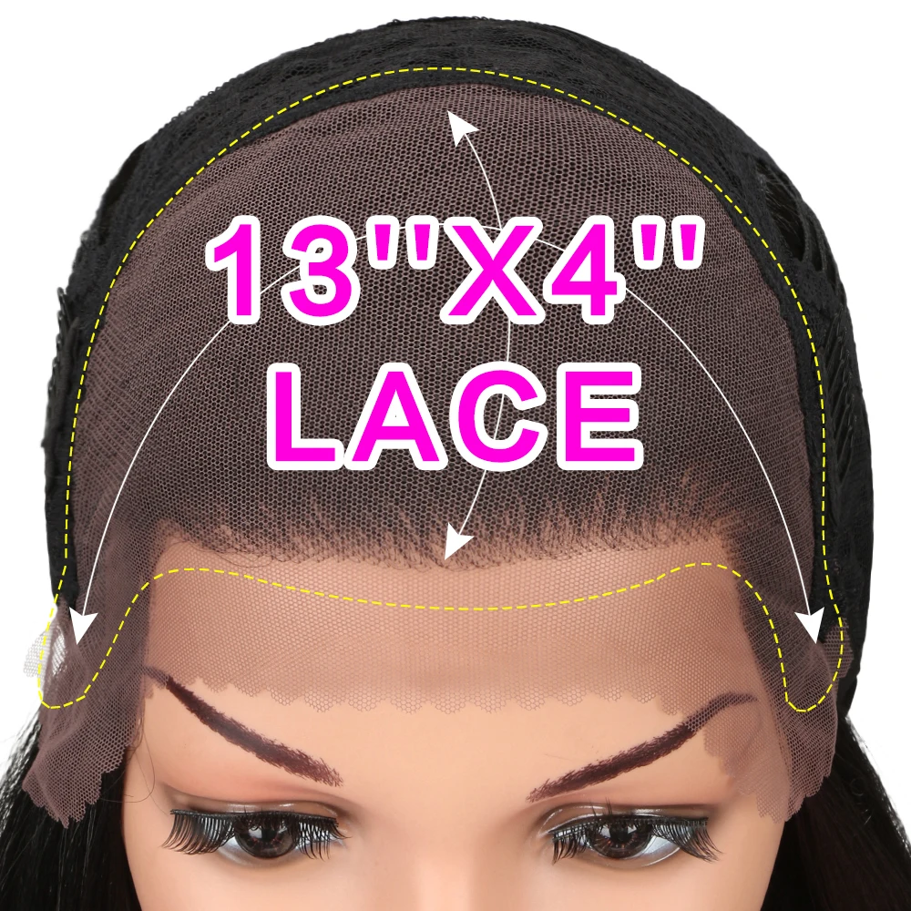 

FASHION IDOL 13X4 Lace Front Wig For Black Women 32 Inch Heat Resistant Straight Wigs Blonde Natural Synthetic Wigs Cosplay Hair