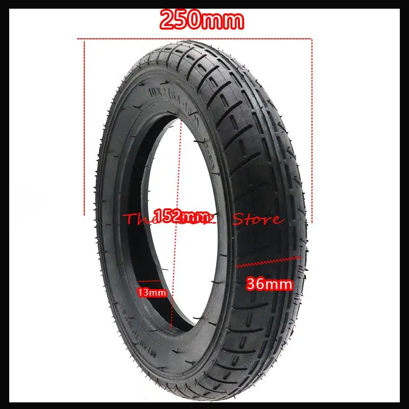 

10x2 (54-152) 10 Inch thickened pneumatic outer tire and inner tube with 0 valve Inflation Wheel for Electric Scooter