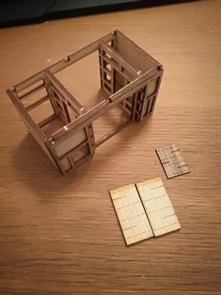 DIY кукольный домик миниатюрная деревянная сцена модель с 28 мм соотношение 1:56 для японских воюющих штатов Размер 26*12*16 см