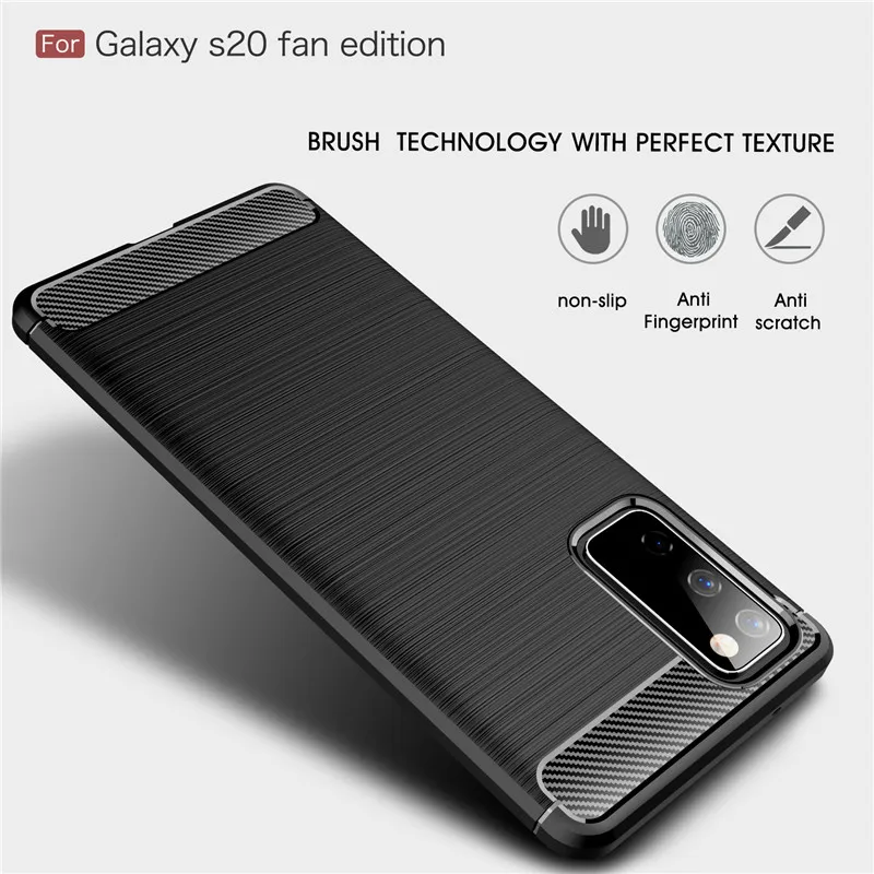 Soft Carbon Fiber Case For Samsung Galaxy S20 FE Case S20 Cover Protective Back Phone Bumper For Samsung Galaxy S20 Funda