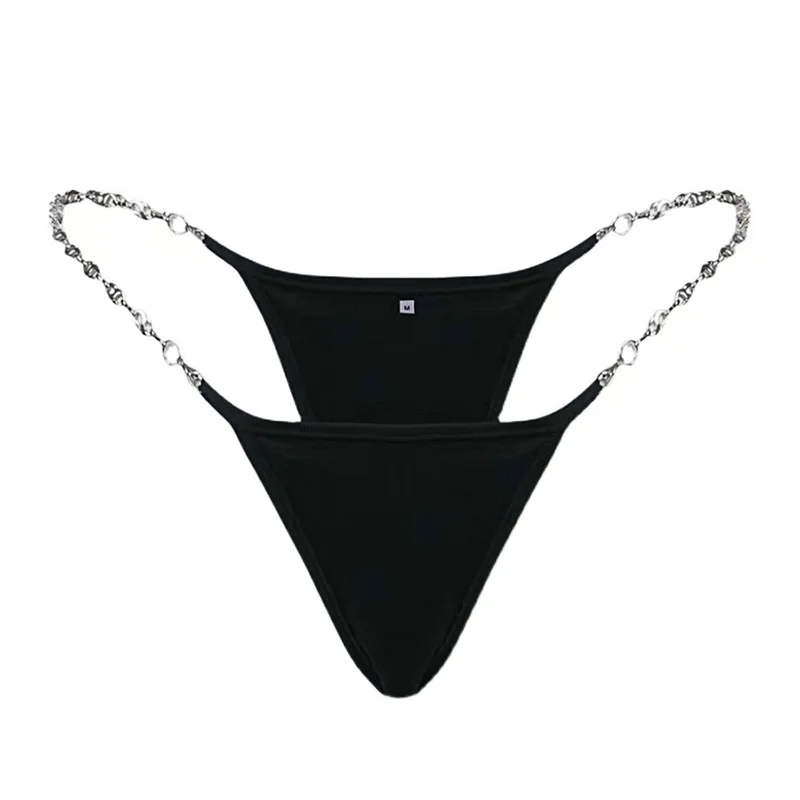 SP&ampCITY Metal Chain Sexy Thongs Transparent Lace Women's Underwear Erotic Letter Thin Cotton Panties Sex String Seamless Briefs - купить