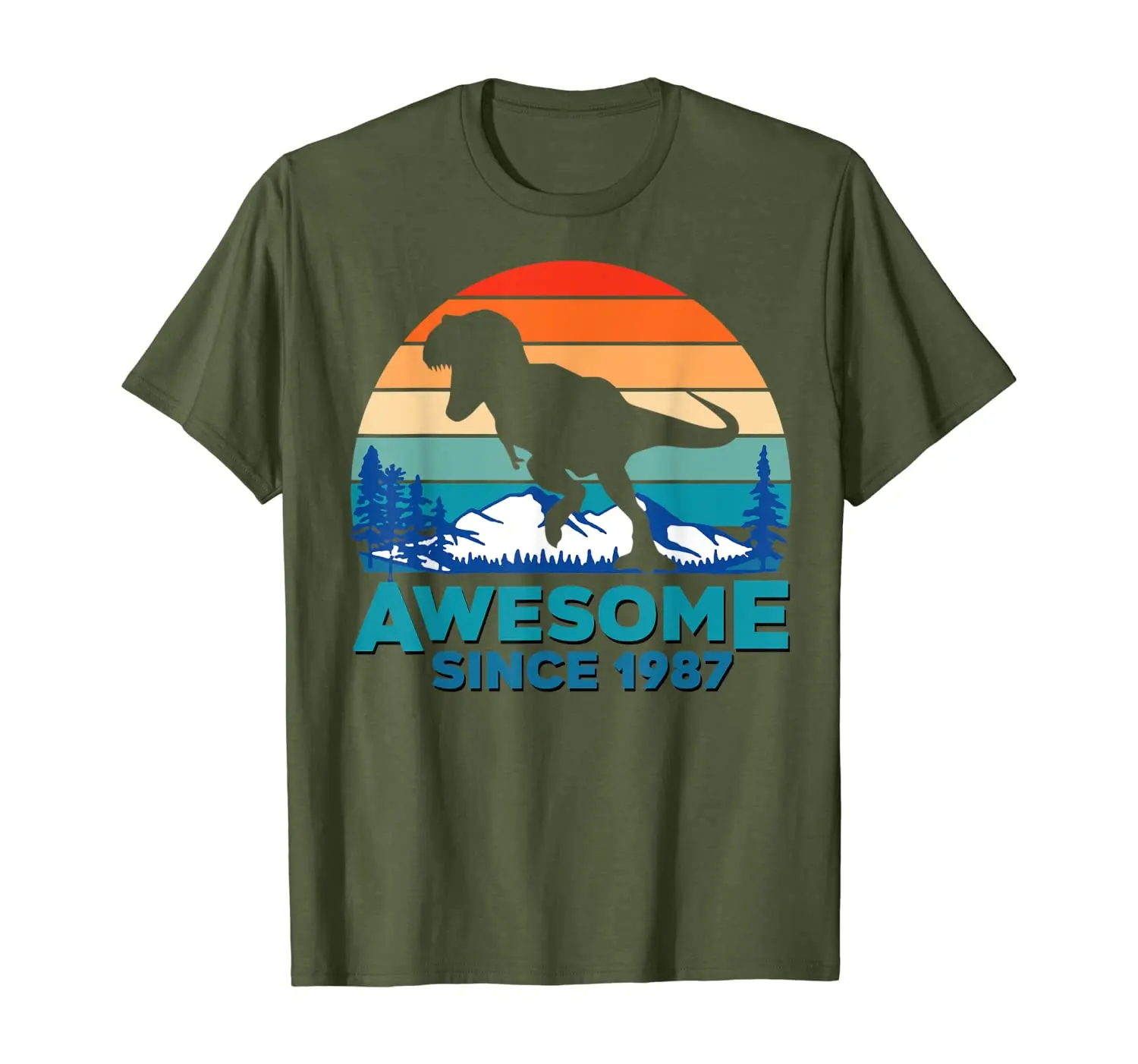 

Awesome Since 1987 T-Shirt 32 Years Old Dinosaur Gift