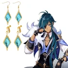 Аниме Genshin Impact Kaeya Alberch серьги свисающие серьги для женщин и мужчин Косплей бутафория 1 шт. новые модные украшения подарки