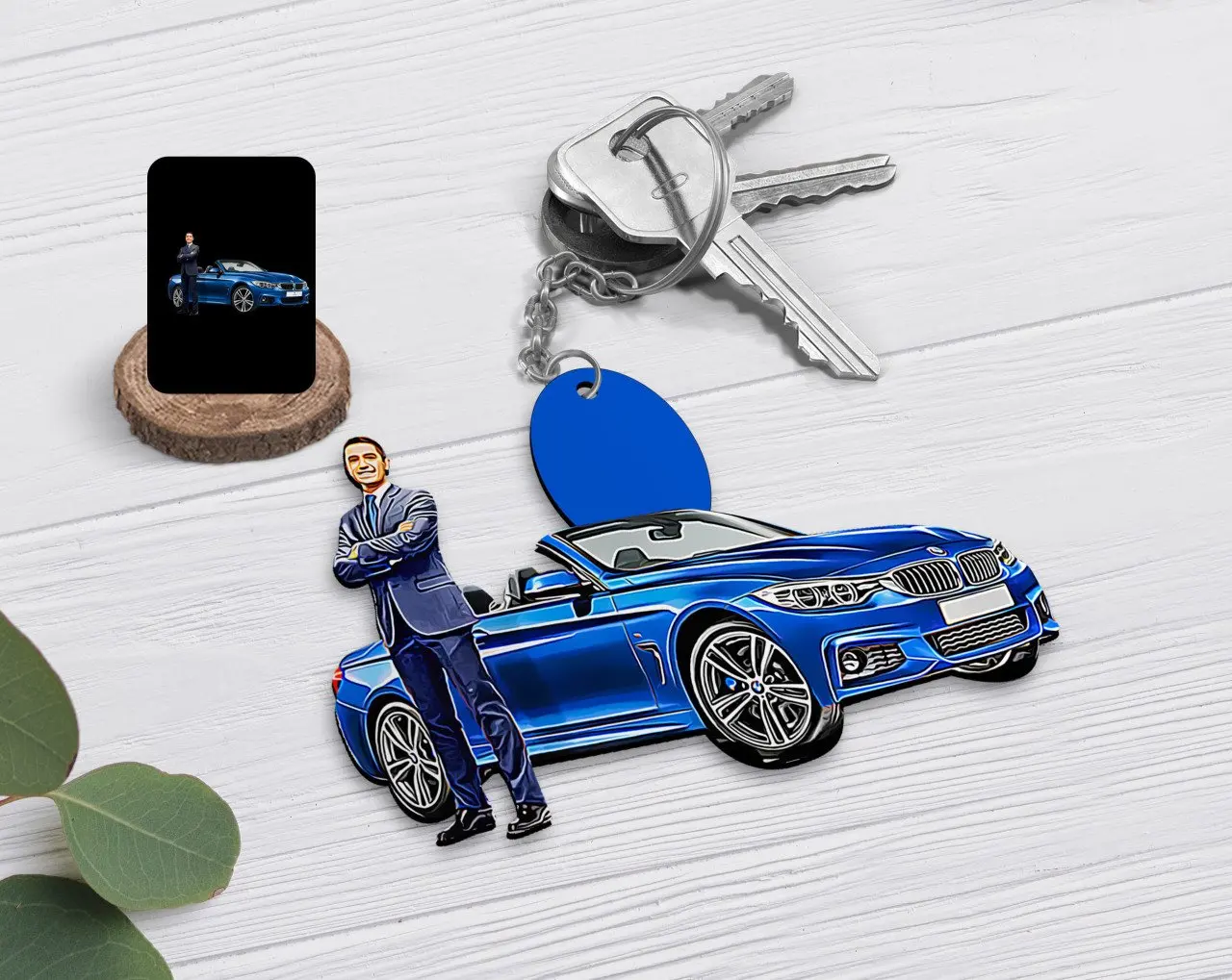 

Personalized Full Size Male Car Caricature Of Wood Anahtarlık-1