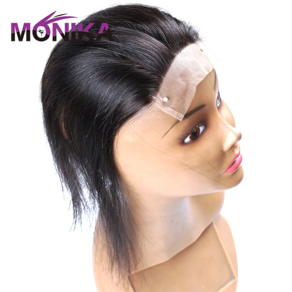 Накладные волосы Monika перуанские прямые человеческие 4x4 швейцарские кружевные