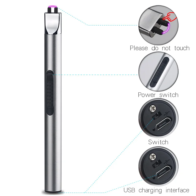 mini usb charging arc kitchen igniter outdoor barbecue camping lighter windproof gadgets for men technology free global shipping