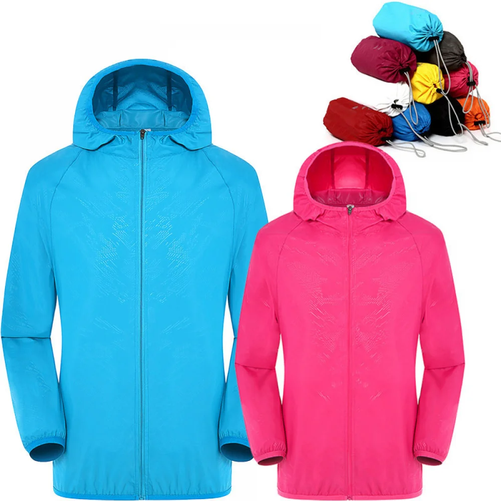 

Men's Jacket Hiking Waterproof Jacket Quick Dry Camping Hunting Clothes Sun-Protective Outdoor Sports Coats Anti Uv Windbreaker