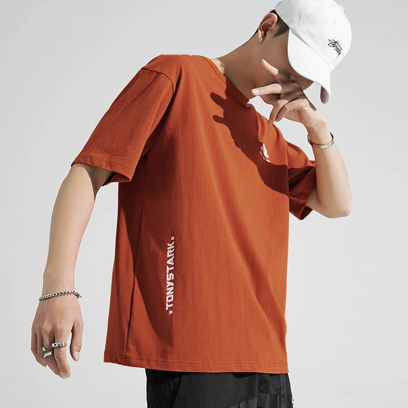 Футболка мужская оверсайз с коротким рукавом модная повседневная рубашка в