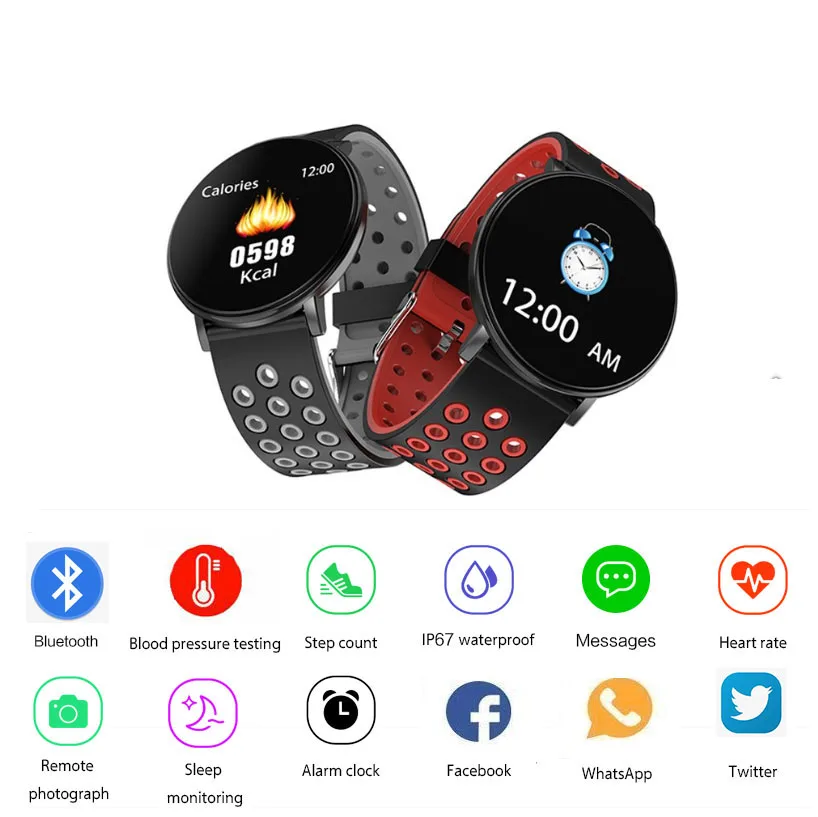 W8 Смарт-часы IP67 водонепроницаемые сердечный ритм кровяное давление