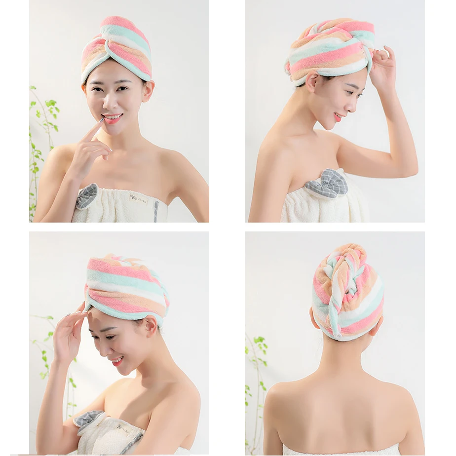 2 шт. микрофибра полотенце для волос s обертка женщин вьющиеся волосы спа тюрбан