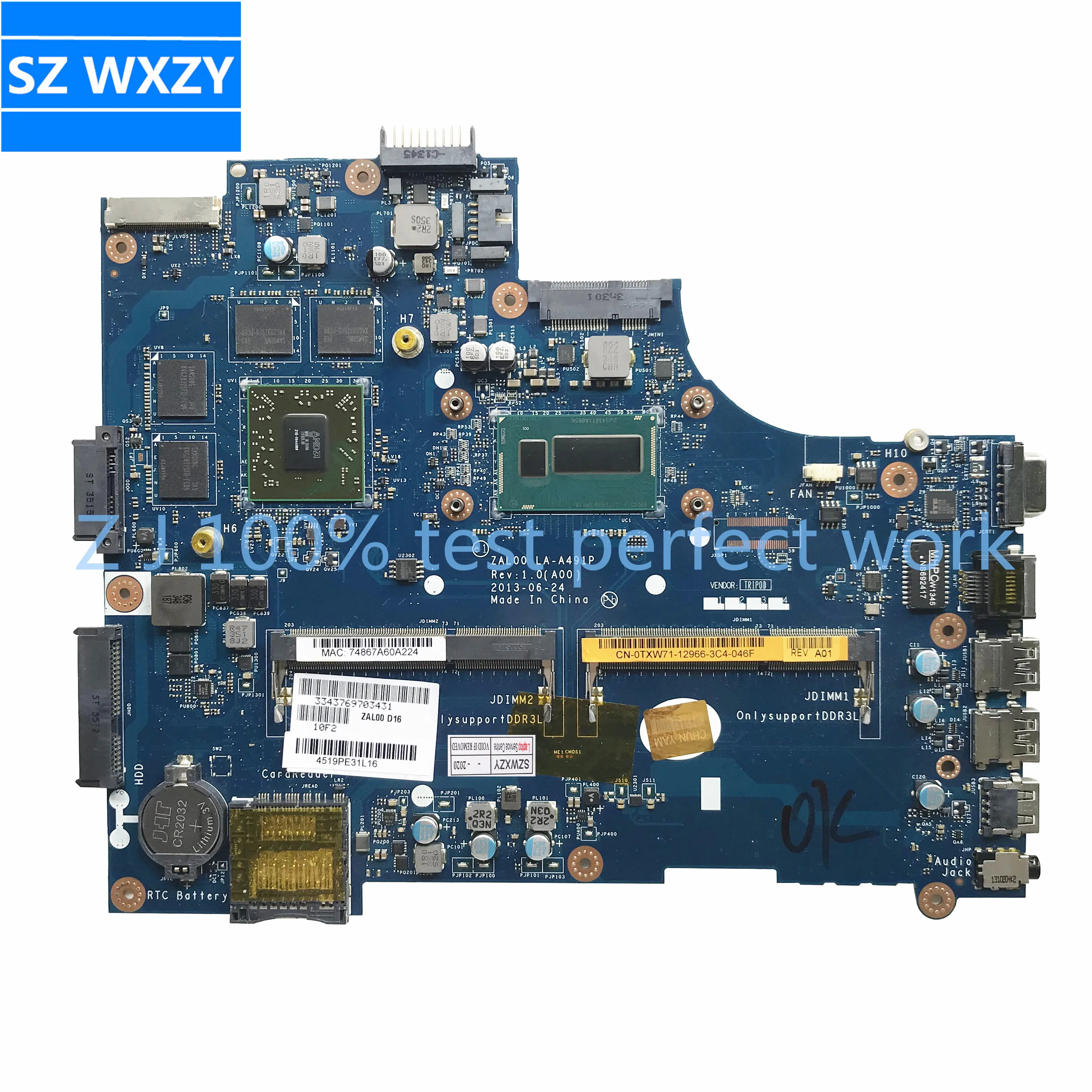 Материнская плата для ноутбука Dell Latitude 3540 с i5 4200U CPU HD 8850M GPU 0TXW71 TXW71 ZAL00 LA A491P 100%