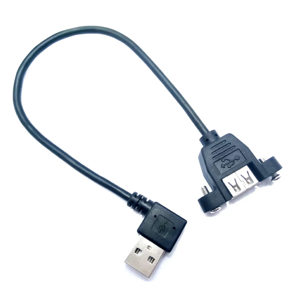 

USB 2.0 90 Degree Up & Down & Left & Right Angled Male to Female Extension Cable With Panel Mount Hole USB2.0 Male to Female