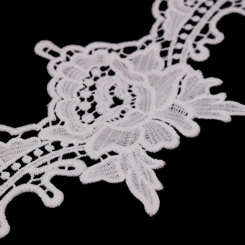 1 Yard White Embroidered Lace Edge Trim Ribbon Applique DIY Sewing Craft Crochet Fabric Edging Trimmings Vintage Wedding Dress | Дом и сад