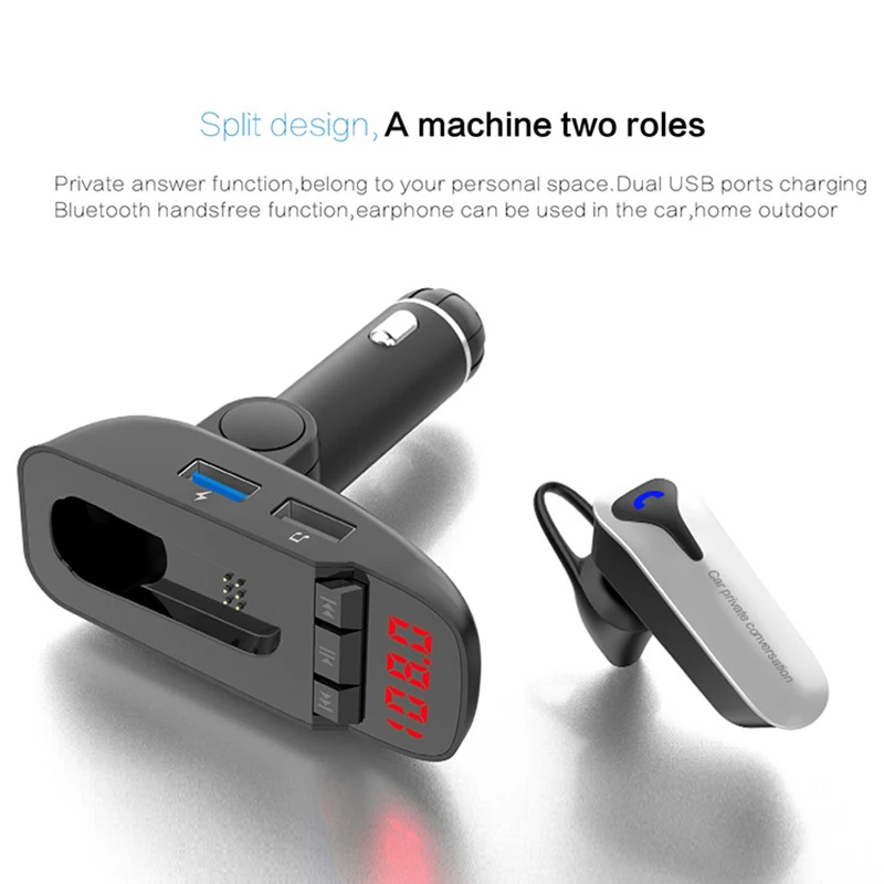 Беспроводной автомобильный Bluetooth fm-передатчик Mp3 радио адаптер. Автомобильное