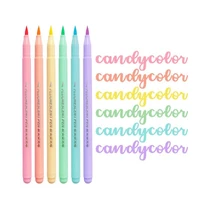 6pcs brush pen set pastel markers brush set art marcadores color highlighter calligraphy school supplies