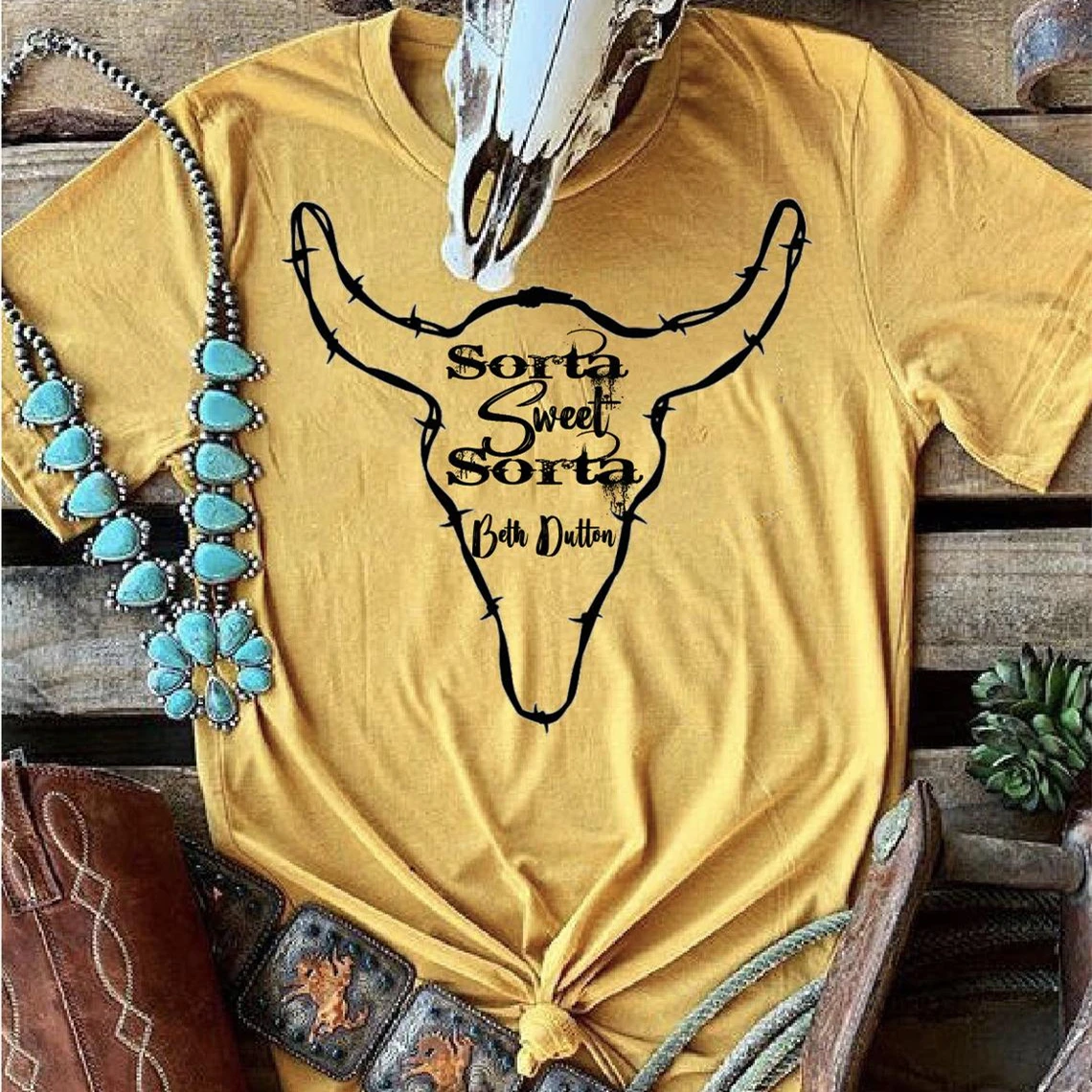 

Sorta Sweet Sorta Beth Dutton T-shirt Funny Yellowstone Tv Show Inspired Tee Beth Dutton vintage Shirt Dutton Ranch Women Tops