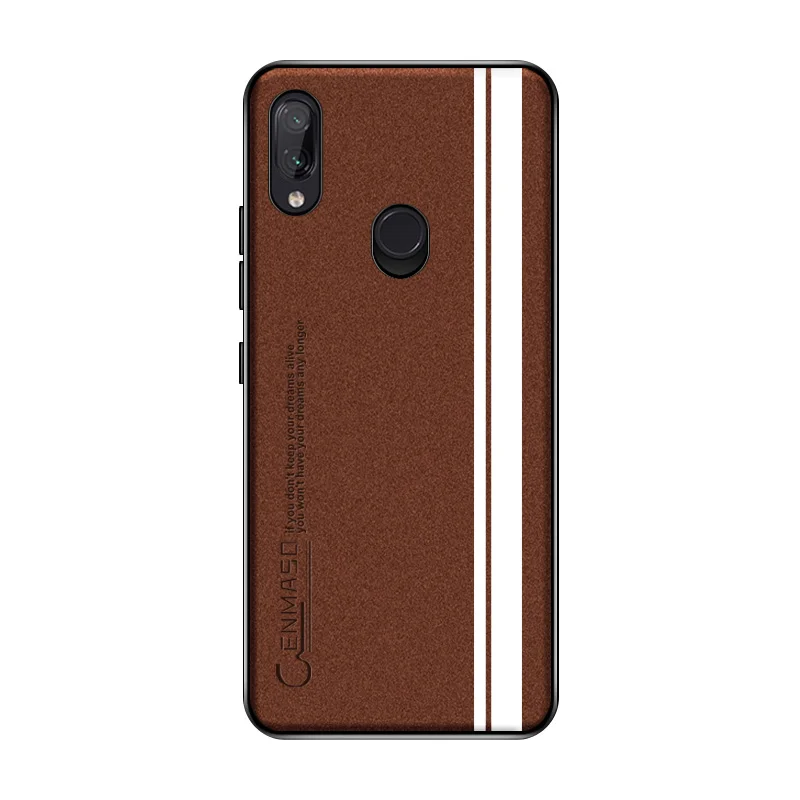 Красный mi Note 7 Чехол из Жемчужной кожи ультра тонкий силикон мягкий край XIAO mi Redmi Note 7 Pro Xiao mi Redmi Note 7 Чехол Note7 задняя крышка - Цвет: Коричневый
