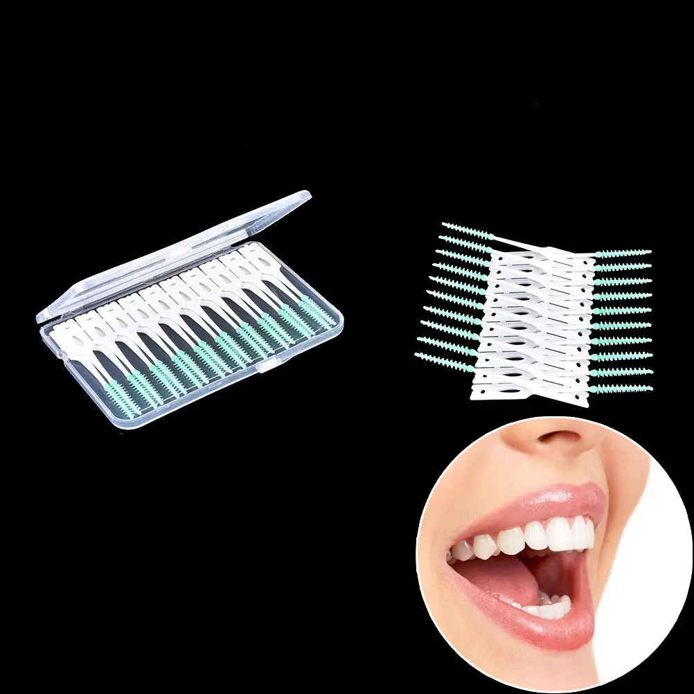 

40pcs/Pack Soft Silicone Dental Flosser Teeth Cleaning Floss Interdental Brushes Oral Hygiene Tooth Dental Floss Oral Deep Clean