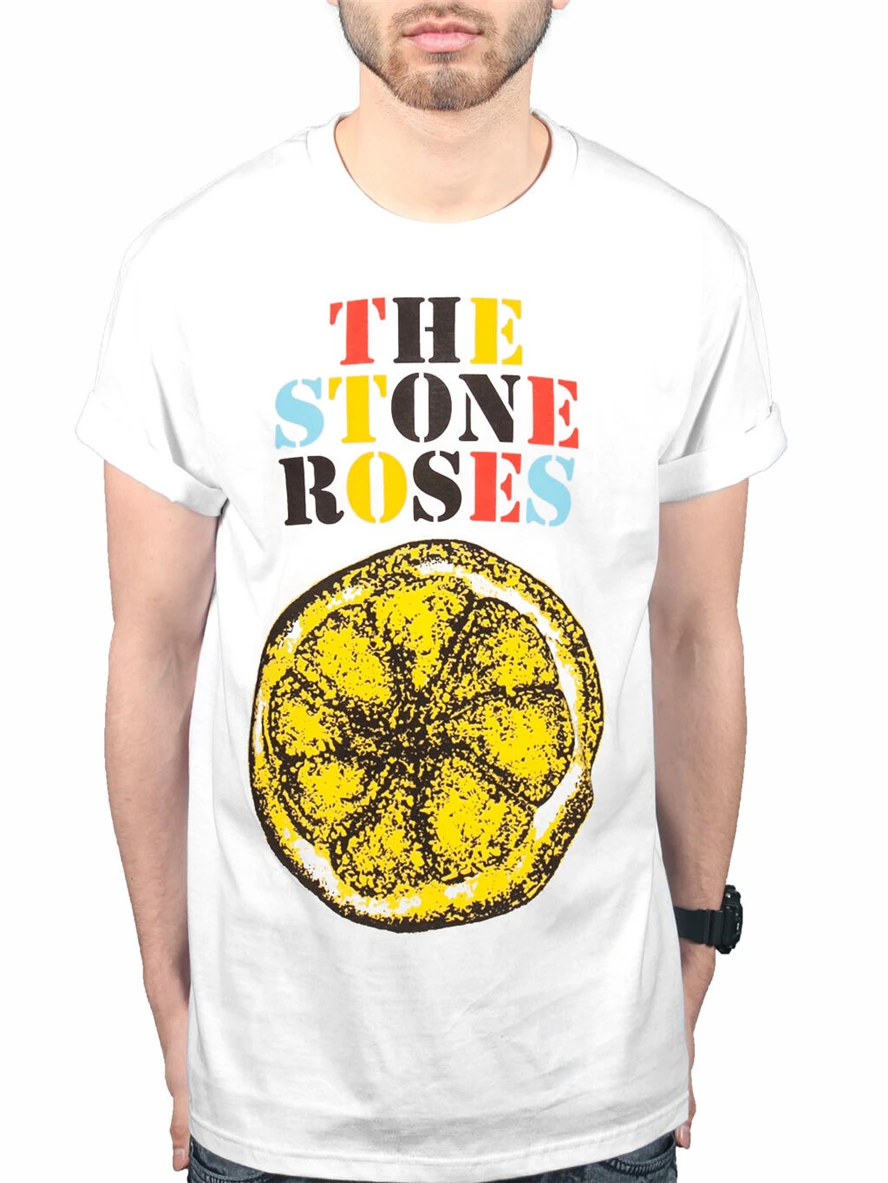 Stone Roses логотип лимонного разноцветная Футболка Love распространяется одна любовь