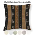 Boголан, грязевая ткань, 18 дюймов, наволочка для подушки, наволочка из хлопка и льна, Африканский Голан, брызговая ткань, грязевая ткань, коричневый, кремовый, бежевый