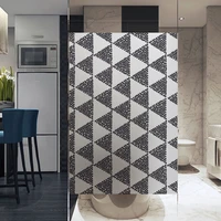 custom size static cling window film black geometry decorative private frosted glass sticker for bedroom bathroom kitchen living