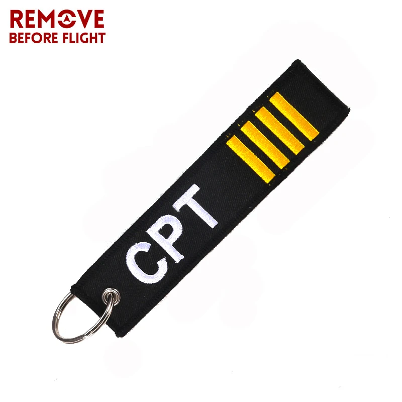 Удалить перед полётом брелок для ключей капитан ювелирные изделия бирка безопасности вышивка CPT брелок для авиационных подарков бирка для ...