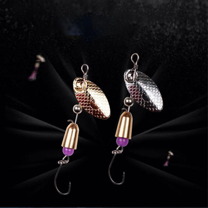 

CHUAZO 5Pcs/Lot Rotating Sequin 3.5g 5.5g Bait Spoon Bait Parker Metal with Tweeter Hook Artificial Bass Bait Fishing