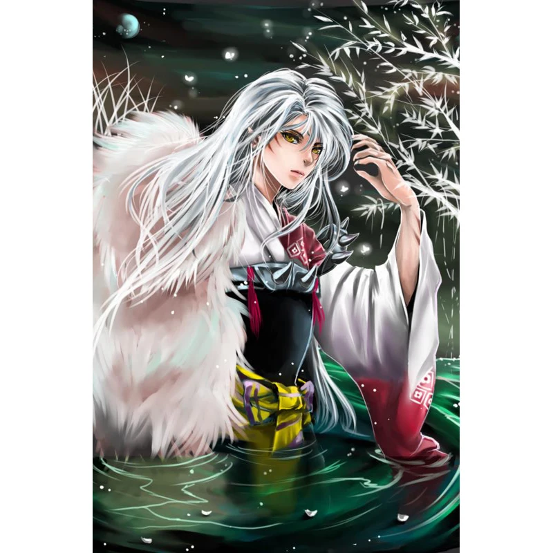 Красивая новинка Inuyasha Аниме постер из шелковой ткани настенный художественный
