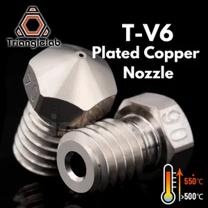 Медное сопло Trianglelab с покрытием T-V6, прочное антипригарное покрытие, высокая производительность, для 3D-принтеров, Резьба M6, для V6 Dragon Hotend