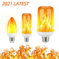2021 new led dynamic flame effect fire light bulb e27 b22 e14 led corn bulb creative flickering emulation 5w 12w led lamp light