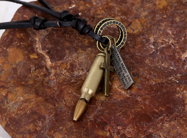 Модное мужское ожерелье медное искусственное украшение для мужчин твердые пули |