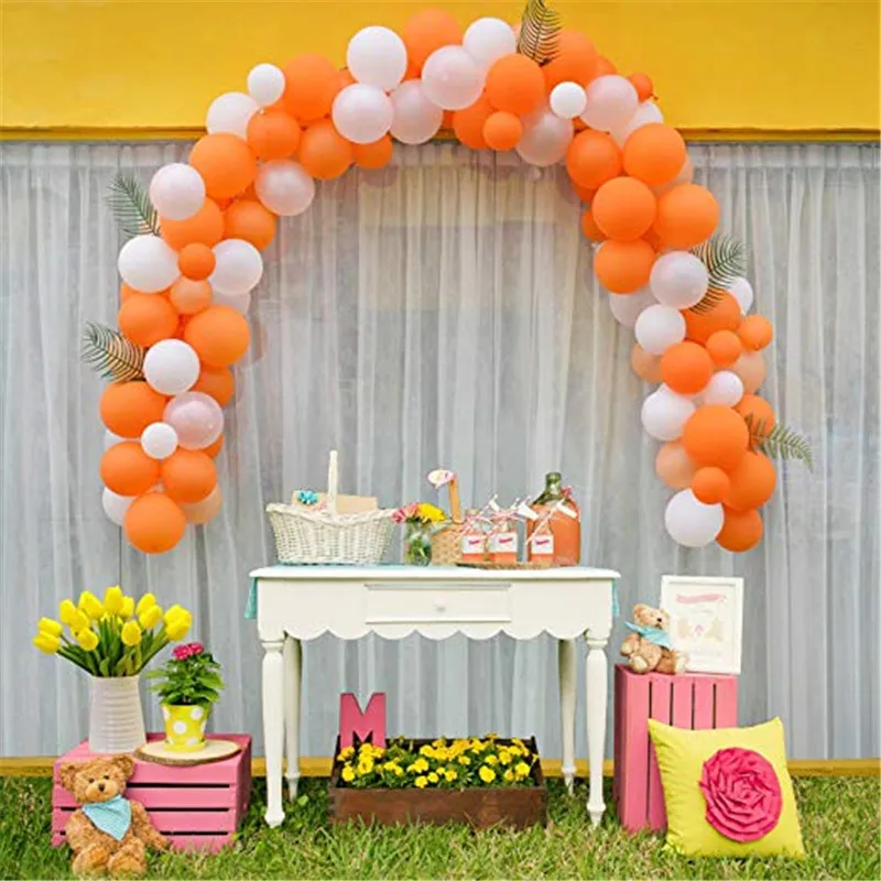 120pcs White Pastel Balloon Arch Kit Orange Latex Garland Balloons Baby Shower Birthday Supplies Wedding Party Decor Backdrop | Дом и сад